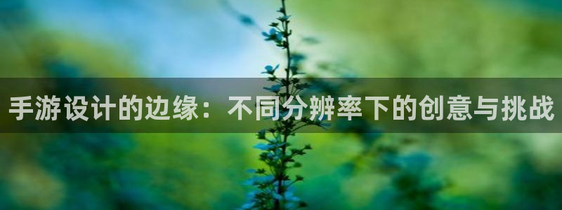 安信14娱乐注册：手游设计的边缘：不同分辨率下的创意与挑战